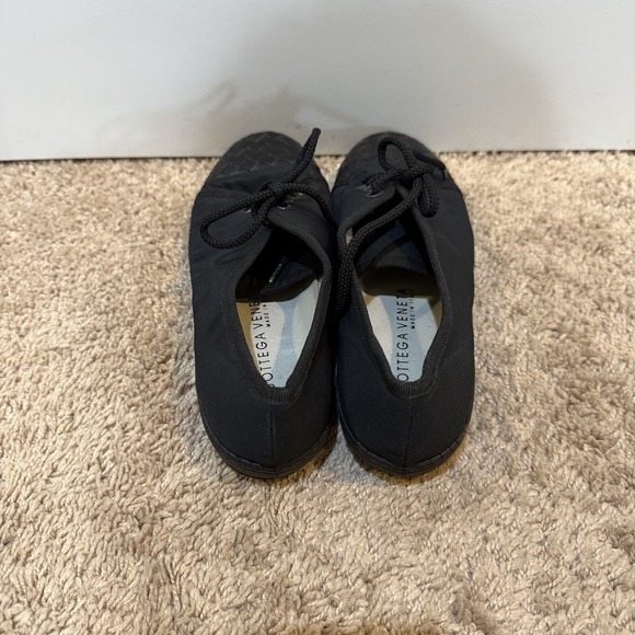 Bottega Veneta‎ Shoes Womens Size 36.5 Black Woven Leather Toe Italian Lace Up - Picture 4 of 9